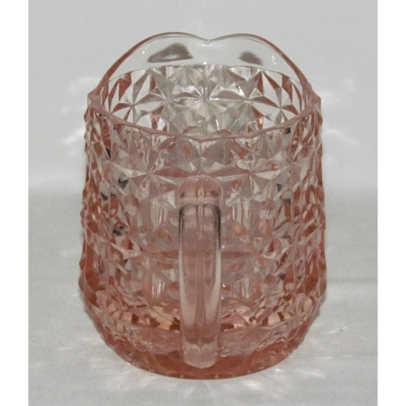 Jeannette Glass HOLIDAY Buttons and Bows Pink Medium Milk Pitcher - Picture 3 of 3